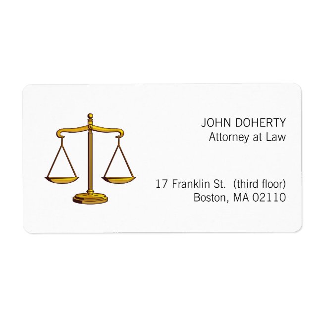 Scales of Justice Law Label (Front)