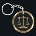 Scales of Justice | Law | Lawyer - Black & Gold Key Ring<br><div class="desc">Law Keychain ready for you to personalise. 📌If you need further customisation, please click the "Click to Customise further" or "Customise or Edit Design"button and use our design tool to resize, rotate, change text colour, add text and so much more.⭐This Product is 100% Customisable. Graphics and / or text can...</div>