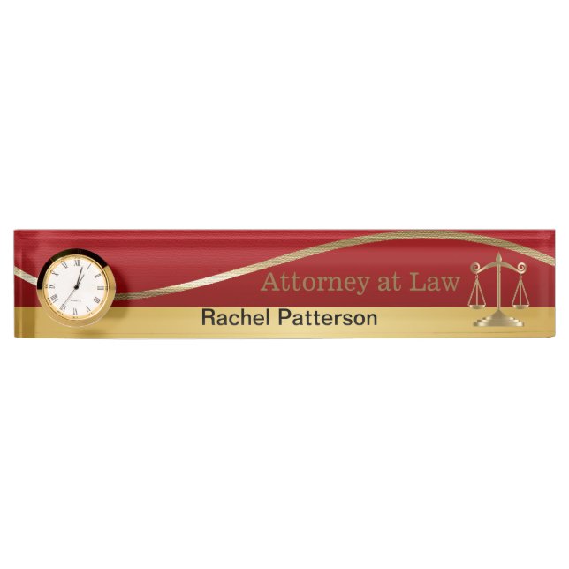 Scales of Justice | Law | Lawyer Nameplate (Front)