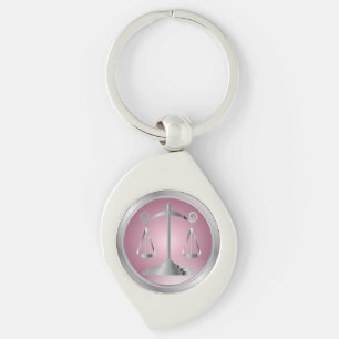 Scales of Justice Law Lawyer Pink Key Ring