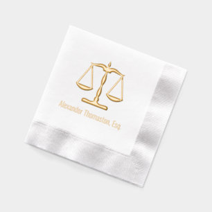 Scales of Justice Law Legal #2 Professional Name Foil Napkins