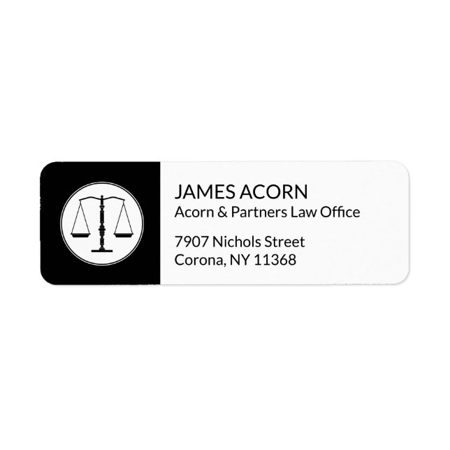 Scales of Justice | Law Office Label Return Address Label (Front)