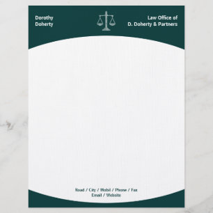 Scales of Justice LAW OFFICE Letterhead