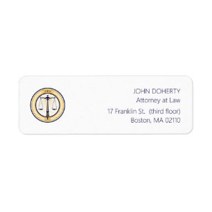 Scales of Justice     Law Office Return Address Label