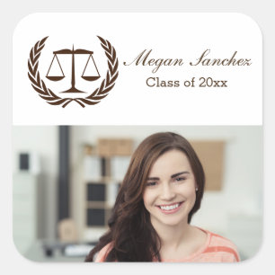 Scales of Justice Law School Grad Square Sticker