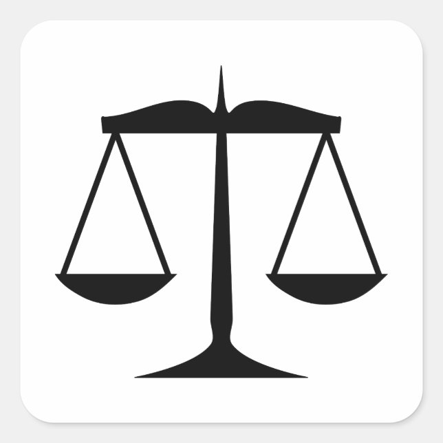 Scales of Justice (Law) Square Sticker (Front)