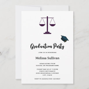 Scales of Justice Legal Law Symbol Graduation Invitation