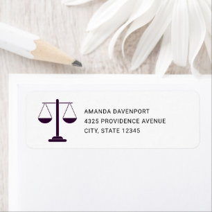 Scales of Justice Legal Services Symbol Address Return Address Label