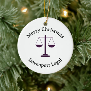 Scales of Justice Legal Services Symbol Christmas Ceramic Ornament
