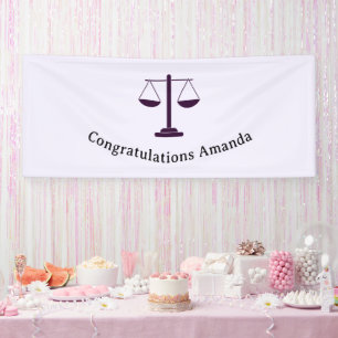 Scales of Justice Legal Services Symbol Graduation Banner