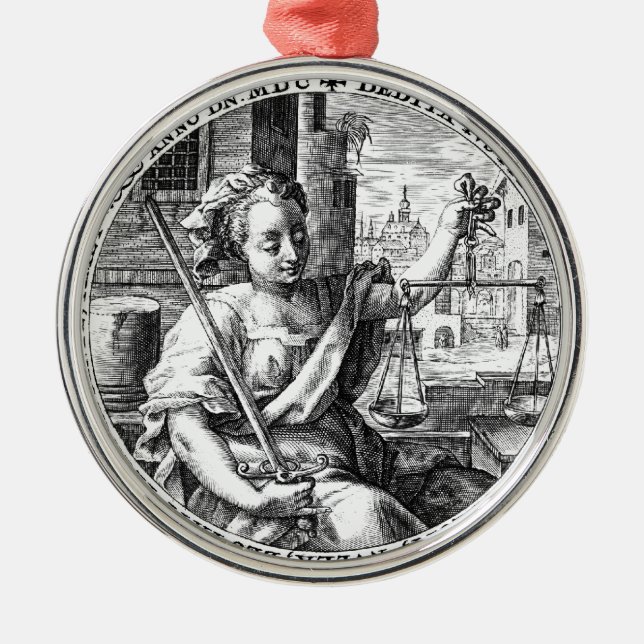 Scales of Justice Metal Ornament (Front)