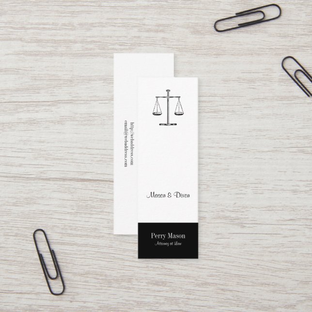 Scales of Justice Mini Business Card (Front/Back In Situ)