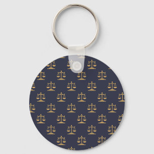 Scales of Justice on a Navy background Keychain