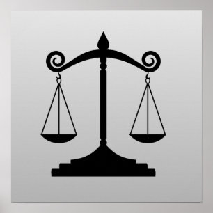 Scales of Justice on Gradient Poster