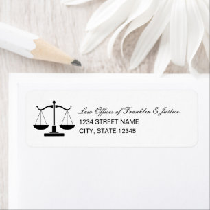 Scales of Justice Return Address Label