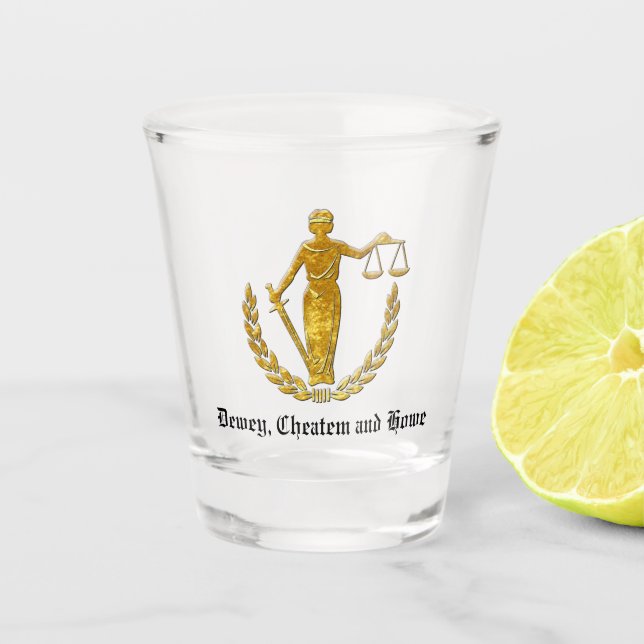 Scales of Justice Shot Glass (Front)