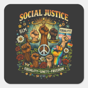 Scales of Justice Square Sticker