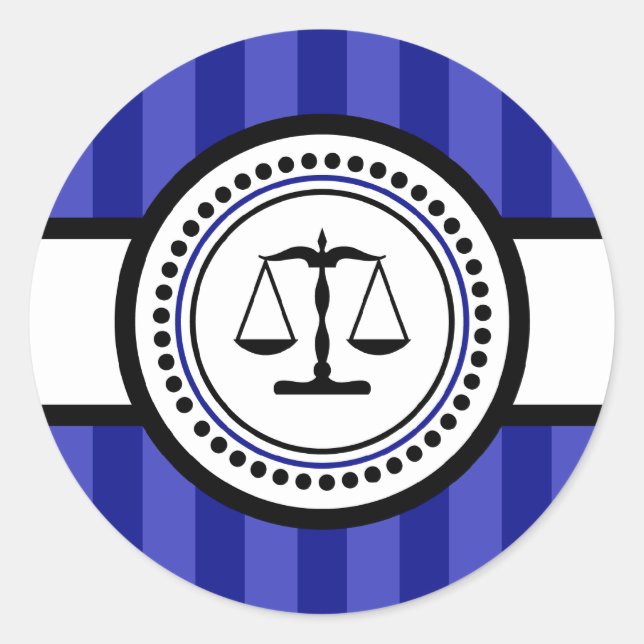 Scales Of Justice Stripes Label (Navy Blue) (Front)