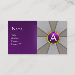 SCALES OF LAW,ATTORNEY MONOGRAM Purple Grey Business Card