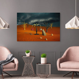 Scales of Truth – Surreal Desert Symbolism Canvas Print