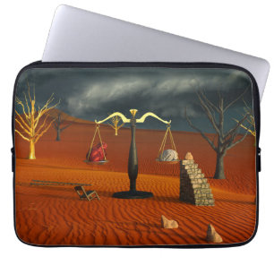 Scales of Truth – Surreal Desert Symbolism Laptop Sleeve