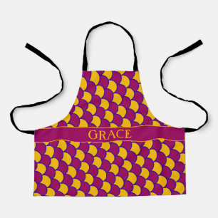 Scales Pink Yellow Minimal Pattern Apron