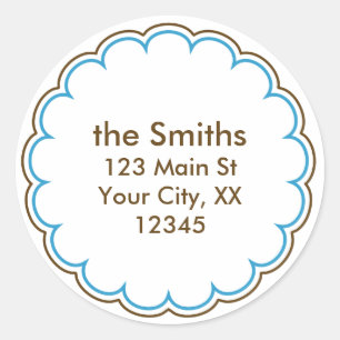 Scallop Address Stickers in Blue