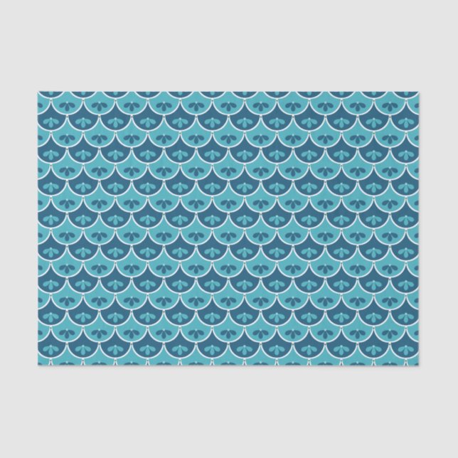 Scallop Floral Pattern Custom Colours Tissue Paper (Front)
