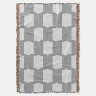 Scallop Grid Concrete & Pale Grey Throw Blanket