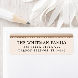 Scallop Lace Ribbon Christmas Return Address Label