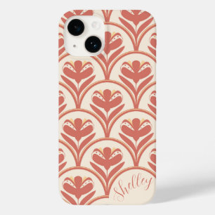 Scallop Pattern Terracotta Ivory Iphone Case