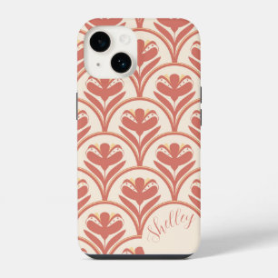 Scallop Pattern Terracotta Ivory Iphone Case