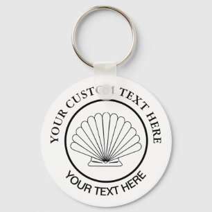 Scallop Seashell Custom Logo Key Ring