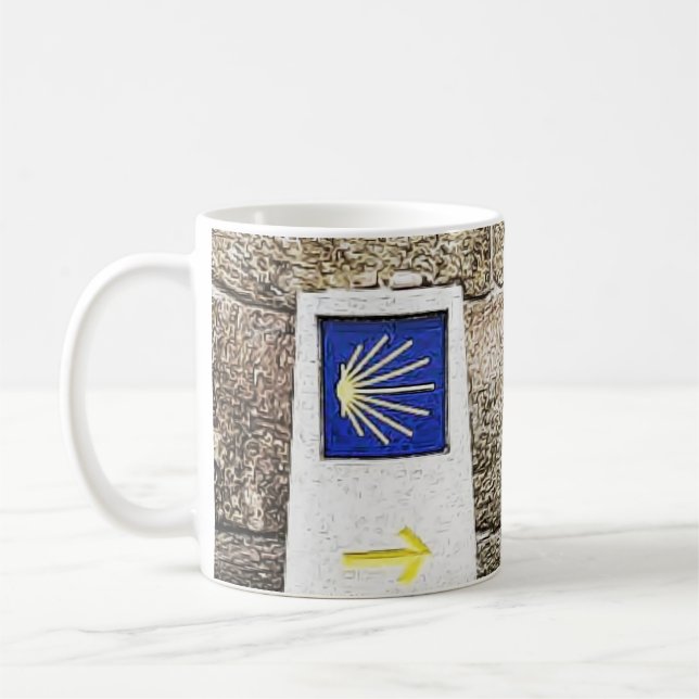 Scallop shell Arrow Camino de santiago Coffee Mug (Left)