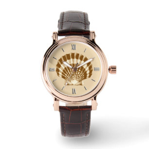 Scallop Shell - brown and beige Watch