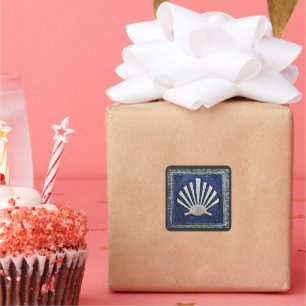 Scallop shell Camino de santiago Square Sticker