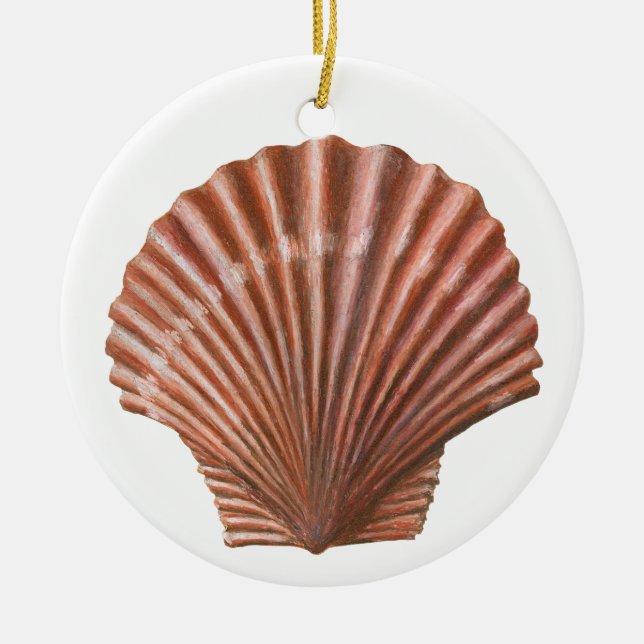 Scallop Shell Ceramic Ornament (Front)