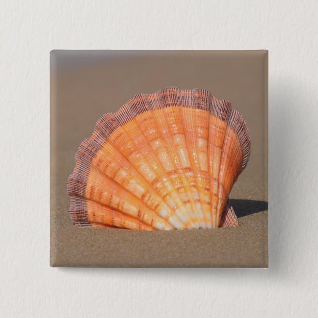 Scallop Shell| Crete, Greece 15 Cm Square Badge (Front)