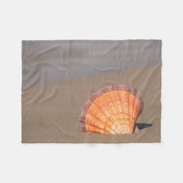 Scallop Shell| Crete, Greece Fleece Blanket (Front (Horizontal))
