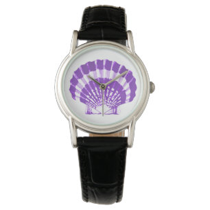 Scallop Shell - violet and white Watch