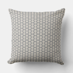 Scallop Shells Grey Throw Pillow