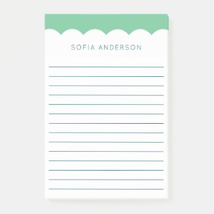 Scallop Topped Feminine Lined Personalised Post-it Notes
