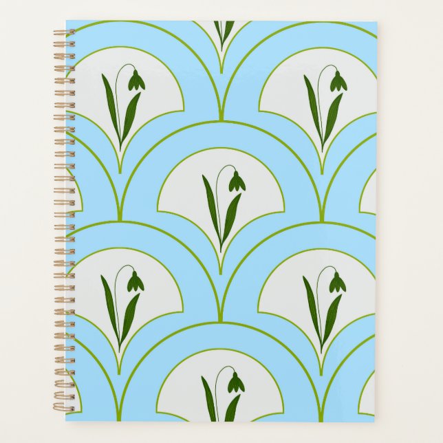 Scallop tulip flower design spiral planer book planner (Front)