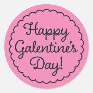 Scalloped Border Happy Galentine's Day Sticker