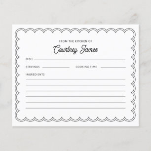 Scalloped Border Name Recipe Card