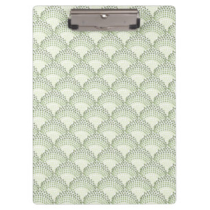 Scalloped Dots Gradient Ombre Green Pattern  Clipboard
