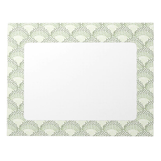 Scalloped Dots Gradient Ombre Green Pattern  Notepad (Front)