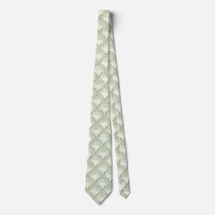Scalloped Dots Gradient Ombre Green Pattern Tie