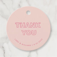 Scalloped Edge Bold Outline Thank You Favour Tags