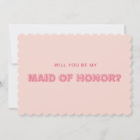Scalloped edge outline bridesmaid proposal card